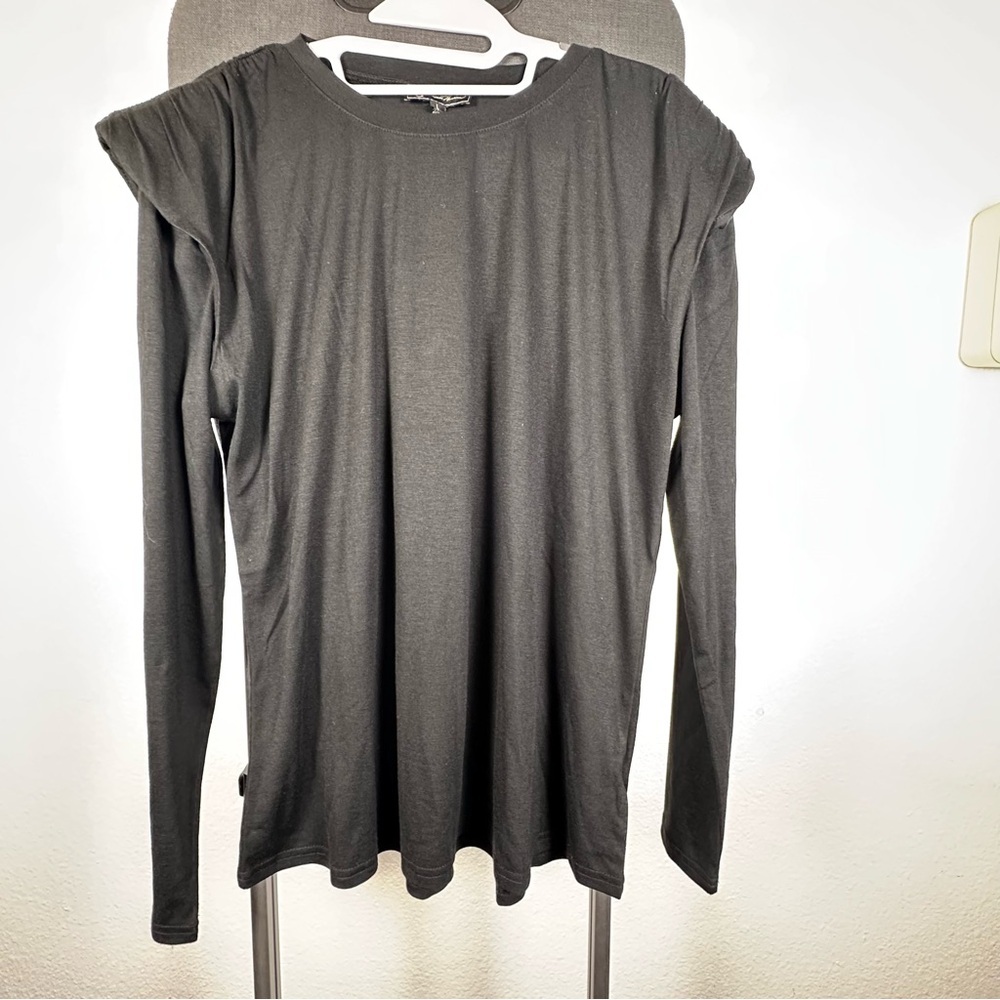 DG2‎ by Diane Gilman Black Long Sleeve Blouse
